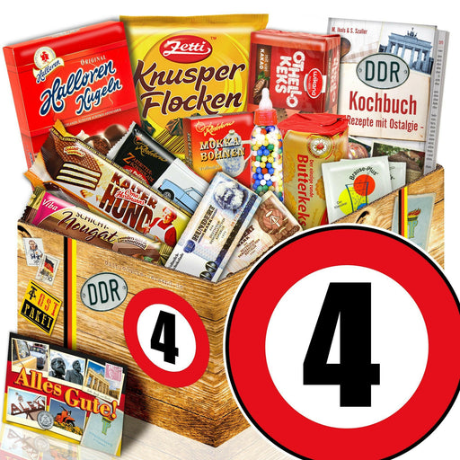 Zahl 4 - Süßigkeiten Set DDR L - Ossiladen I Ostprodukte Versand