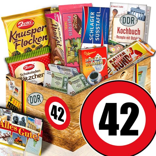 Zahl 42 - Geschenkset Ostpaket "Schokoladenbox M" - Ossiladen I Ostprodukte Versand