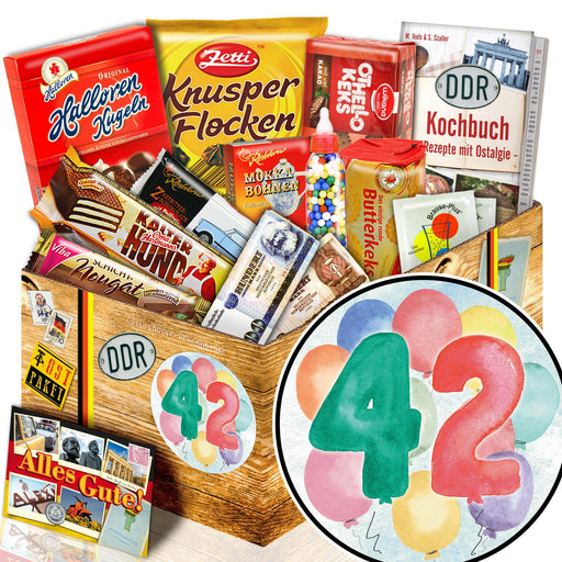 Zahl 42 - Süßigkeiten Set DDR L - Ossiladen I Ostprodukte Versand