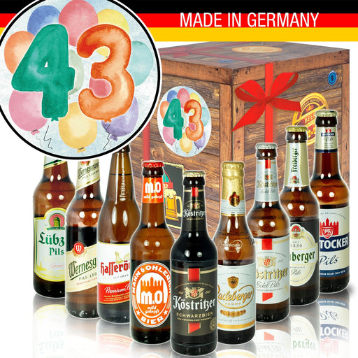 Zahl 43 - Geschenkbox "Ostbiere" 9er Set - Ossiladen I Ostprodukte Versand