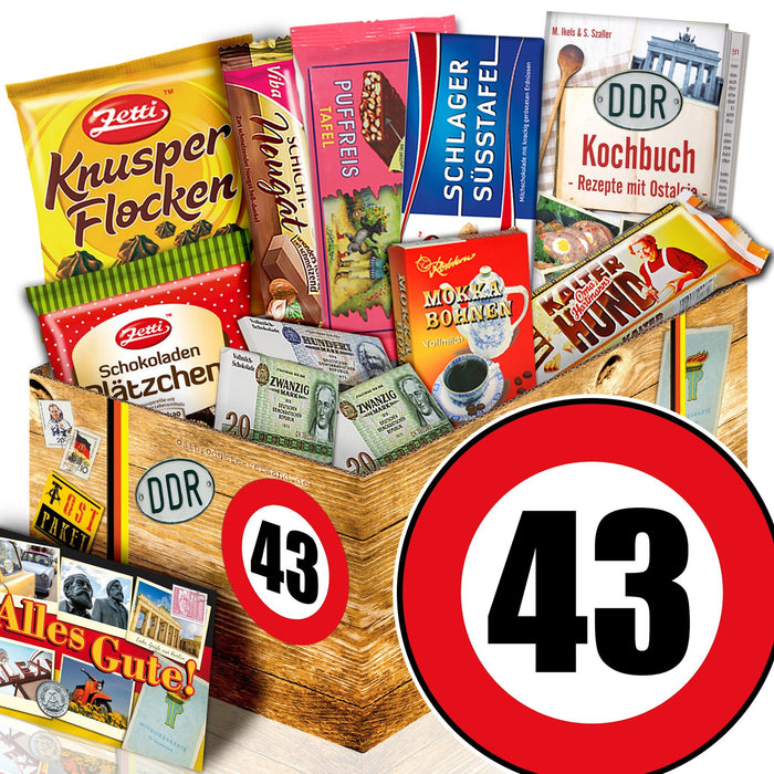 Zahl 43 - Geschenkset Ostpaket "Schokoladenbox M" - Ossiladen I Ostprodukte Versand