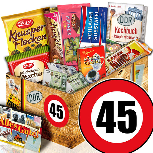 Zahl 45 - Geschenkset Ostpaket "Schokoladenbox M" - Ossiladen I Ostprodukte Versand