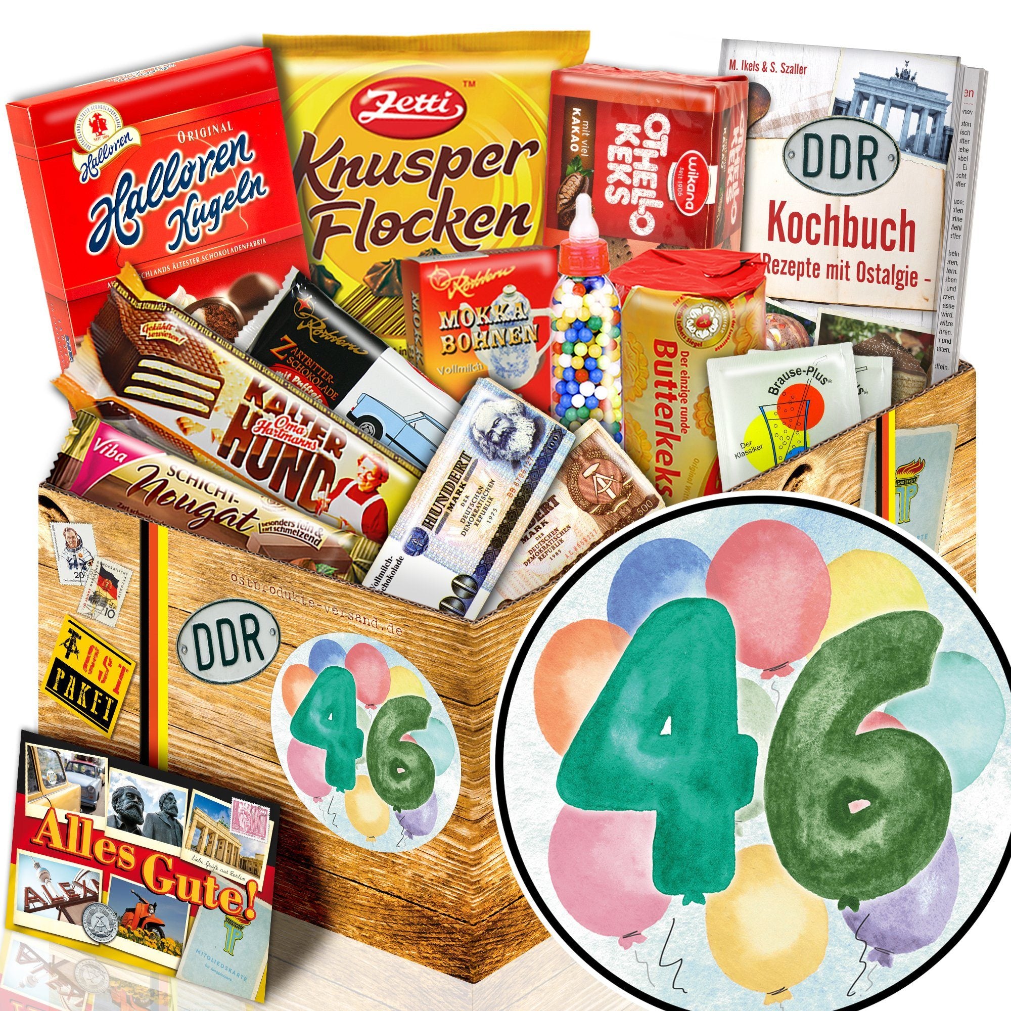 Zahl 46 - Süßigkeiten Set DDR L - Ossiladen I Ostprodukte Versand
