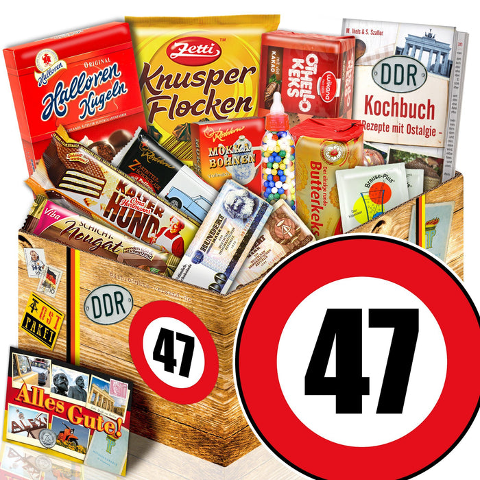 Zahl 47 - Süßigkeiten Set DDR L - Ossiladen I Ostprodukte Versand