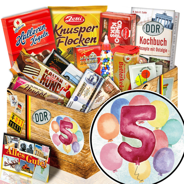 Zahl 5 - Süßigkeiten Set DDR L - Ossiladen I Ostprodukte Versand