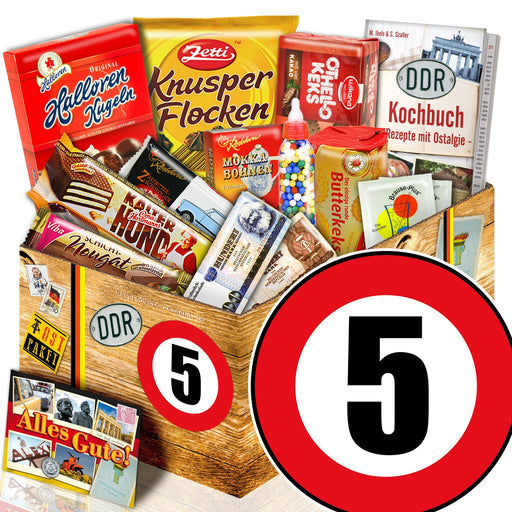 Zahl 5 - Süßigkeiten Set DDR L - Ossiladen I Ostprodukte Versand