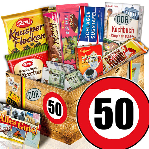 Zahl 50 - Geschenkset Ostpaket "Schokoladenbox M" - Ossiladen I Ostprodukte Versand