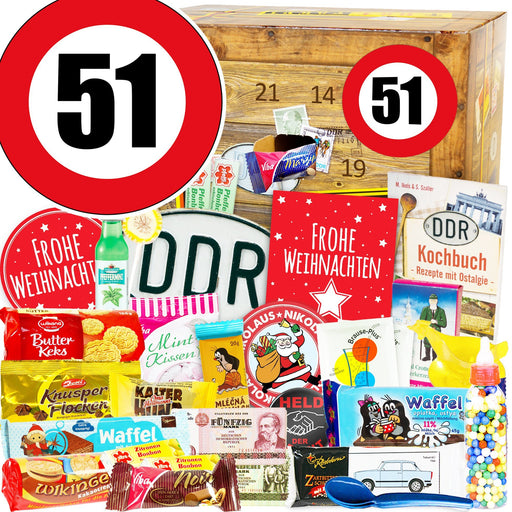 Zahl 51 - DDR Adventskalender - Ossiladen I Ostprodukte Versand