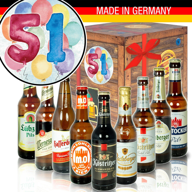Zahl 51 - Geschenkbox "Ostbiere" 9er Set - Ossiladen I Ostprodukte Versand