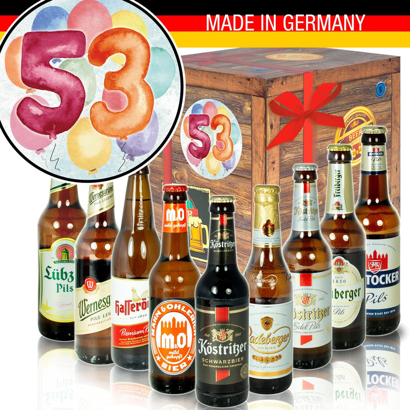 Zahl 53 - Geschenkbox "Ostbiere" 9er Set - Ossiladen I Ostprodukte Versand