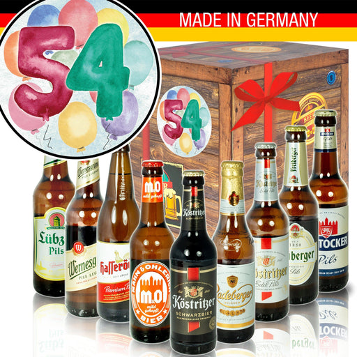 Zahl 54 - Geschenkbox "Ostbiere" 9er Set - Ossiladen I Ostprodukte Versand