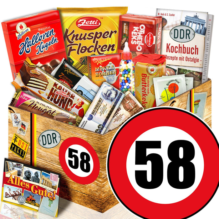 Zahl 58 - Süßigkeiten Set DDR L - Ossiladen I Ostprodukte Versand