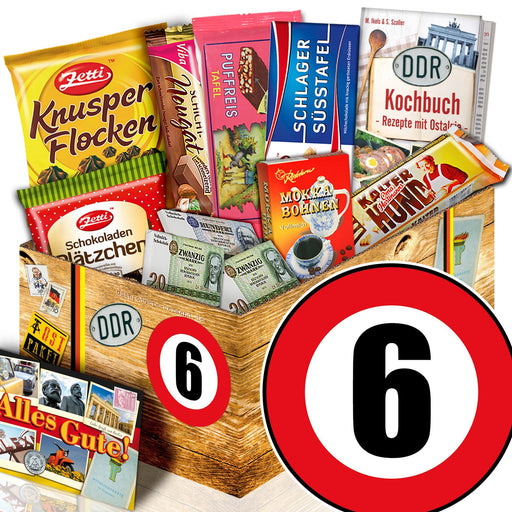 Zahl 6 - Geschenkset Ostpaket "Schokoladenbox M" - Ossiladen I Ostprodukte Versand