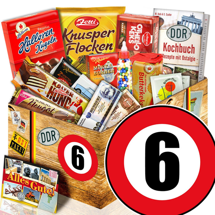 Zahl 6 - Süßigkeiten Set DDR L - Ossiladen I Ostprodukte Versand