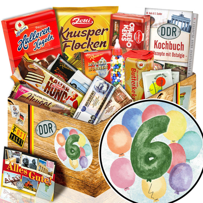 Zahl 6 - Süßigkeiten Set DDR L - Ossiladen I Ostprodukte Versand