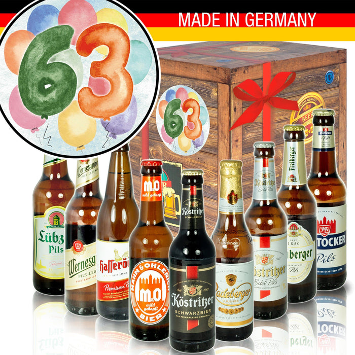 Zahl 63 - Geschenkbox "Ostbiere" 9er Set - Ossiladen I Ostprodukte Versand