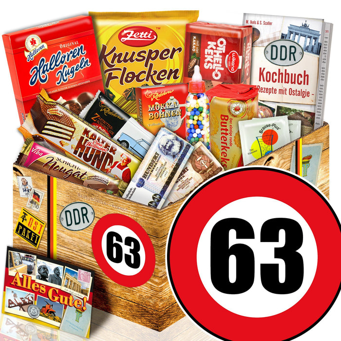 Zahl 63 - Süßigkeiten Set DDR L - Ossiladen I Ostprodukte Versand