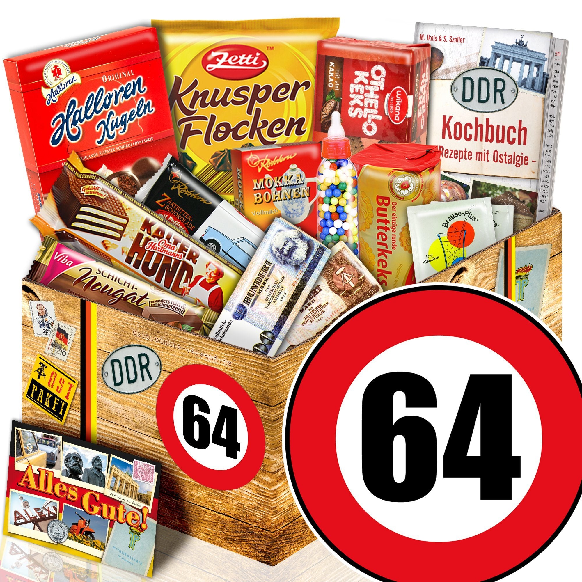 Zahl 64 - Süßigkeiten Set DDR L - Ossiladen I Ostprodukte Versand