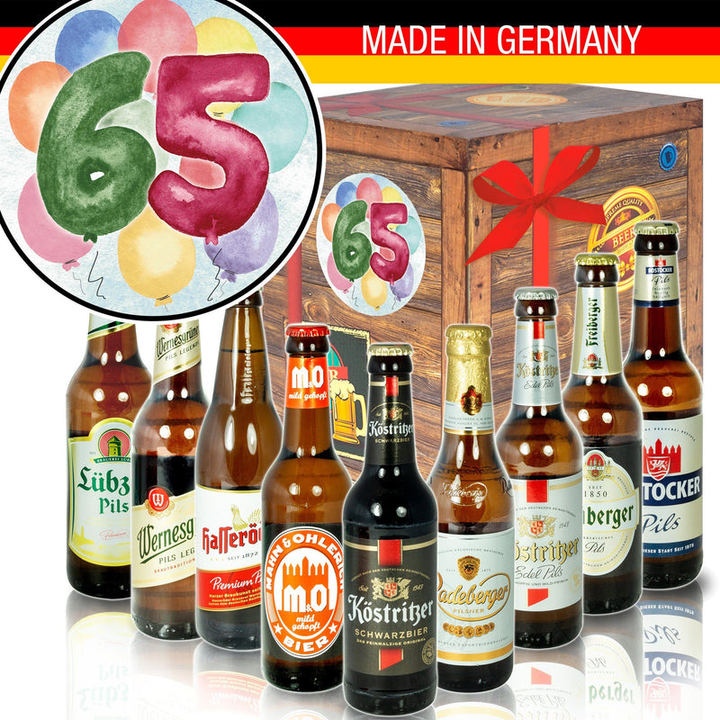Zahl 65 - Geschenkbox "Ostbiere" 9er Set - Ossiladen I Ostprodukte Versand