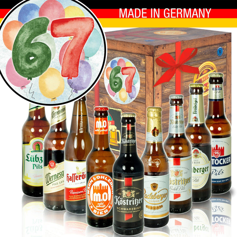 Zahl 67 - Geschenkbox "Ostbiere" 9er Set - Ossiladen I Ostprodukte Versand