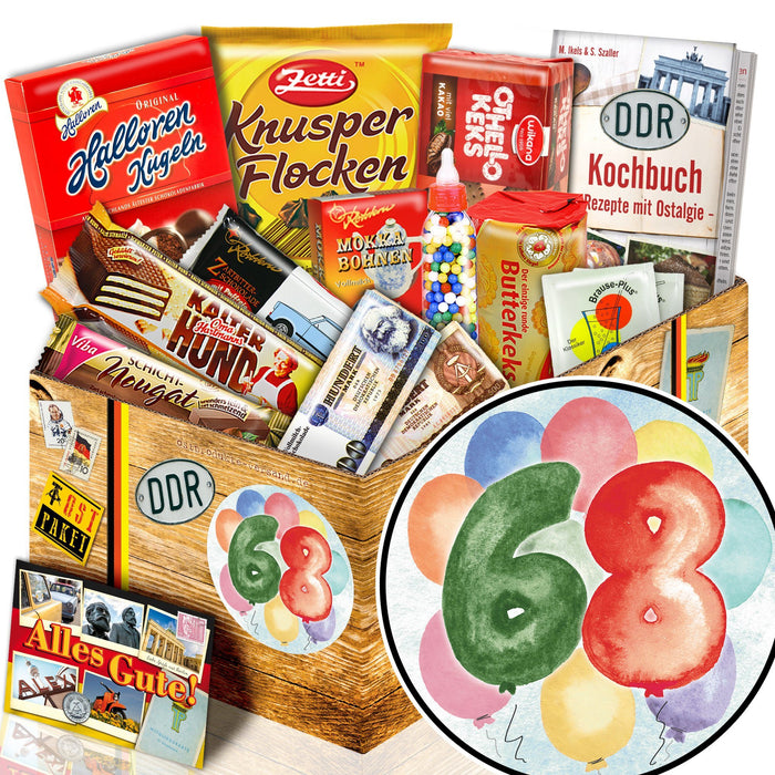 Zahl 68 - Süßigkeiten Set DDR L - Ossiladen I Ostprodukte Versand