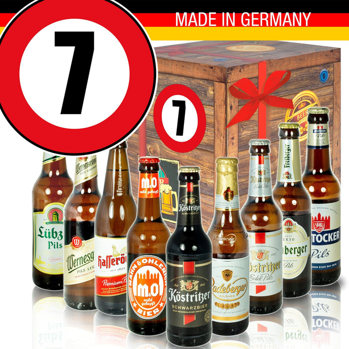 Zahl 7 - Bier Geschenk "Ostbiere" 9er Set - Ossiladen I Ostprodukte Versand