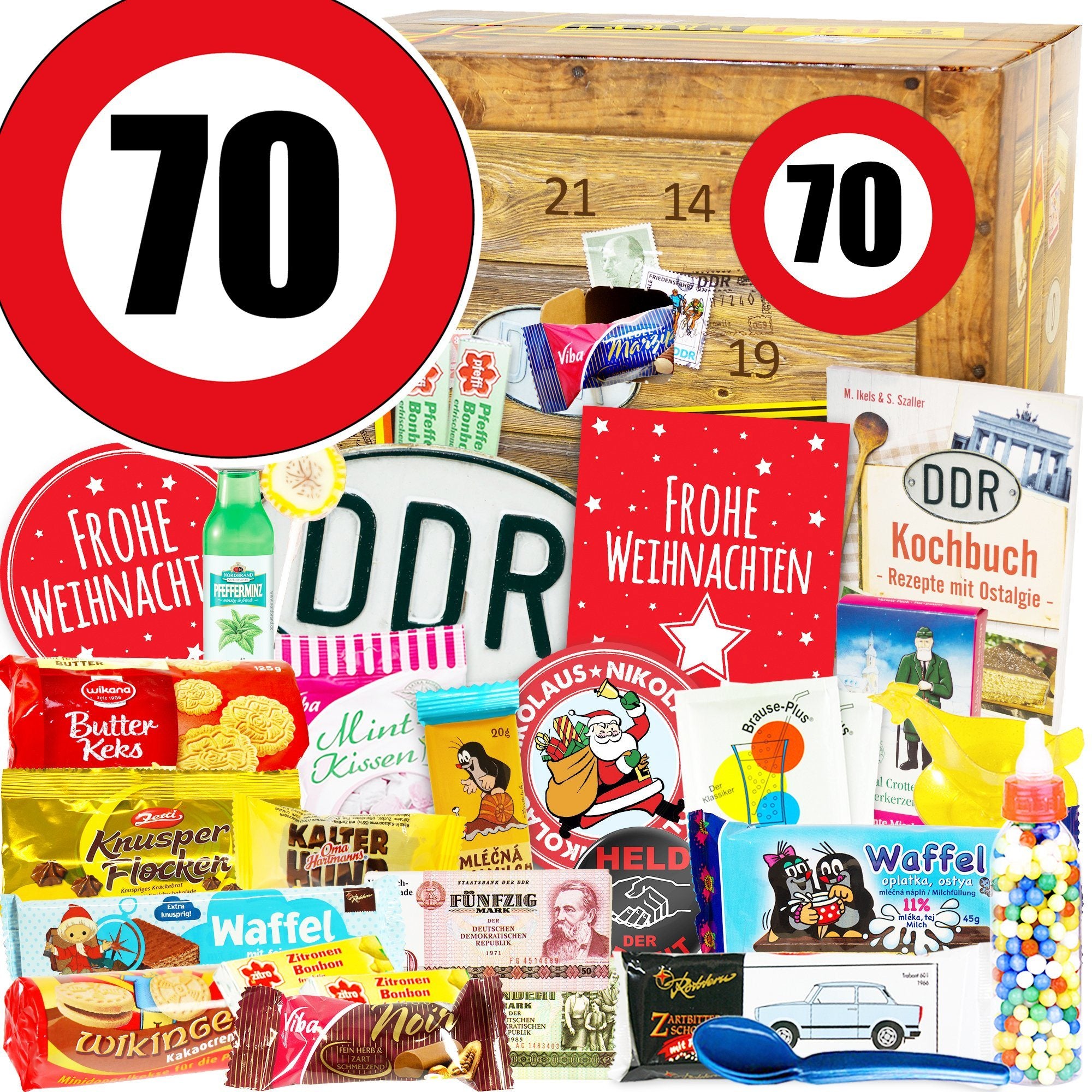 Zahl 70 - DDR Adventskalender - Ossiladen I Ostprodukte Versand