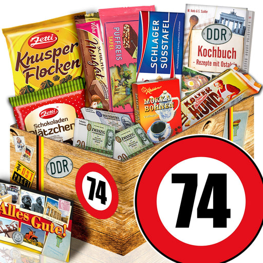 Zahl 74 - Geschenkset Ostpaket "Schokoladenbox M" - Ossiladen I Ostprodukte Versand