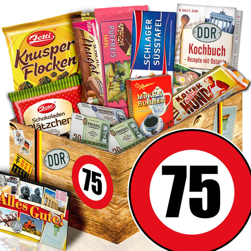 Zahl 75 - Geschenkset Ostpaket "Schokoladenbox M" - Ossiladen I Ostprodukte Versand