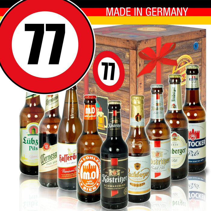 Zahl 77 - Bier Geschenk Set "Ostbiere" 9er Set - Ossiladen I Ostprodukte Versand