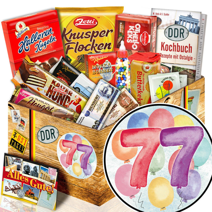 Zahl 77 - Süßigkeiten Set DDR L - Ossiladen I Ostprodukte Versand