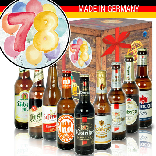 Zahl 78 - Geschenkbox "Ostbiere" 9er Set - Ossiladen I Ostprodukte Versand