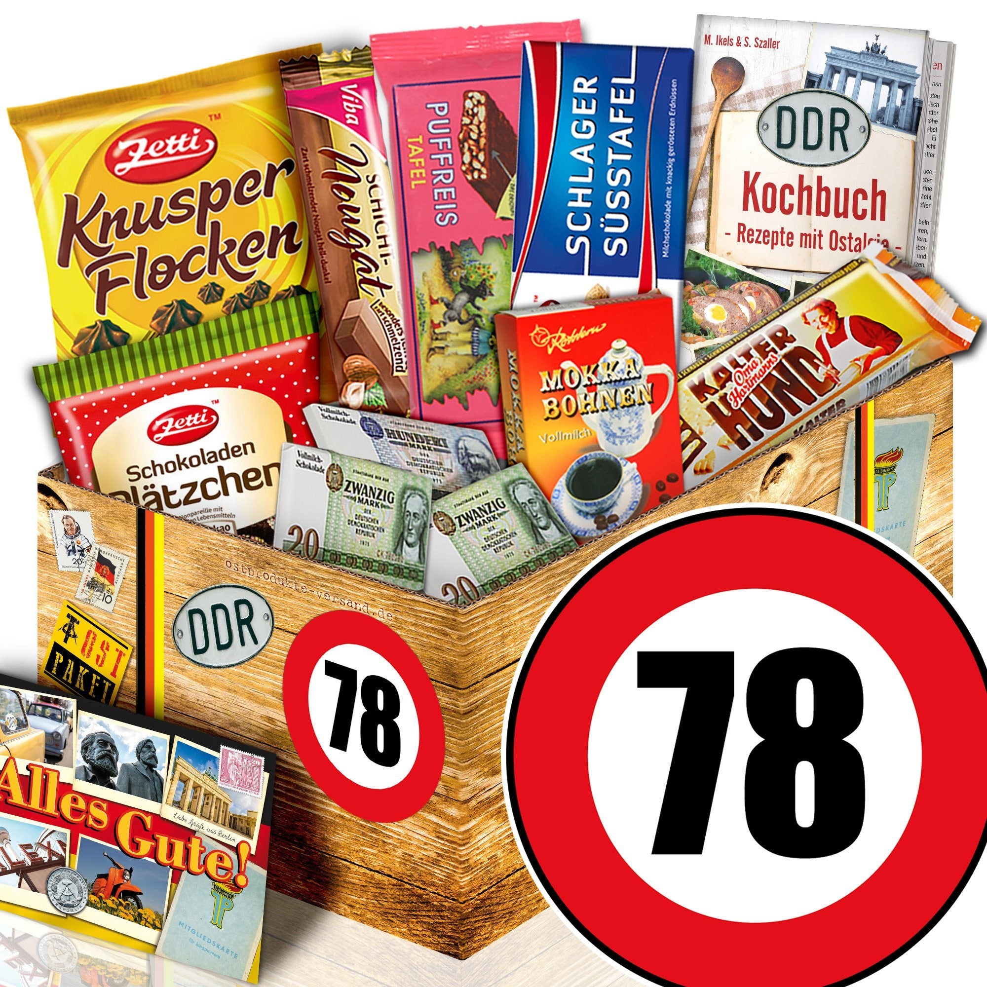 Zahl 78 - Geschenkset Ostpaket "Schokoladenbox M" - Ossiladen I Ostprodukte Versand
