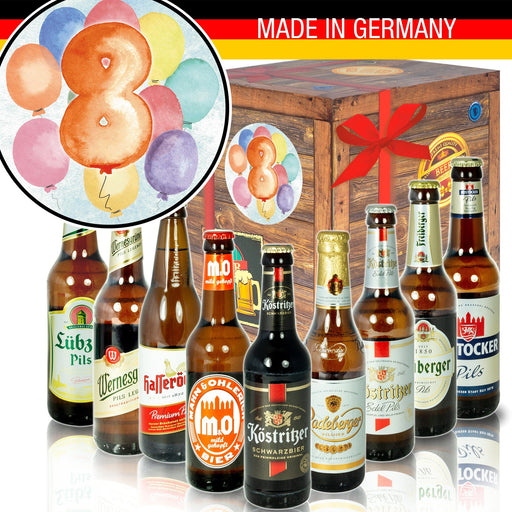 Zahl 8 - Geschenkbox "Ostbiere" 9er Set - Ossiladen I Ostprodukte Versand