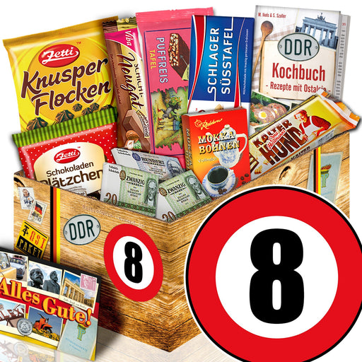 Zahl 8 - Geschenkset Ostpaket "Schokoladenbox M" - Ossiladen I Ostprodukte Versand