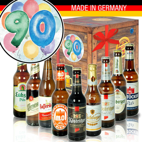 Zahl 90 - Geschenkbox "Ostbiere" 9er Set - Ossiladen I Ostprodukte Versand