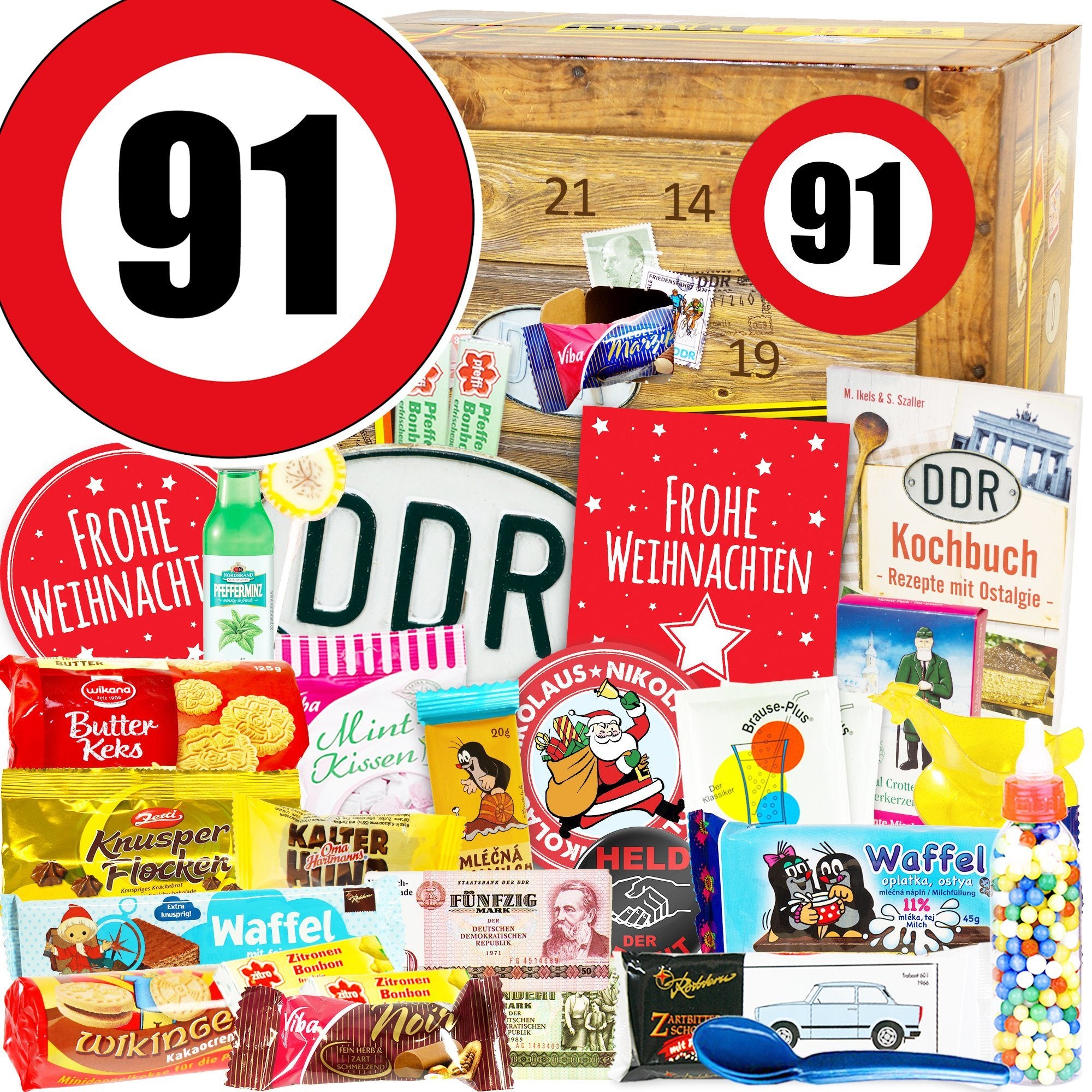 Zahl 91 - DDR Adventskalender - Ossiladen I Ostprodukte Versand