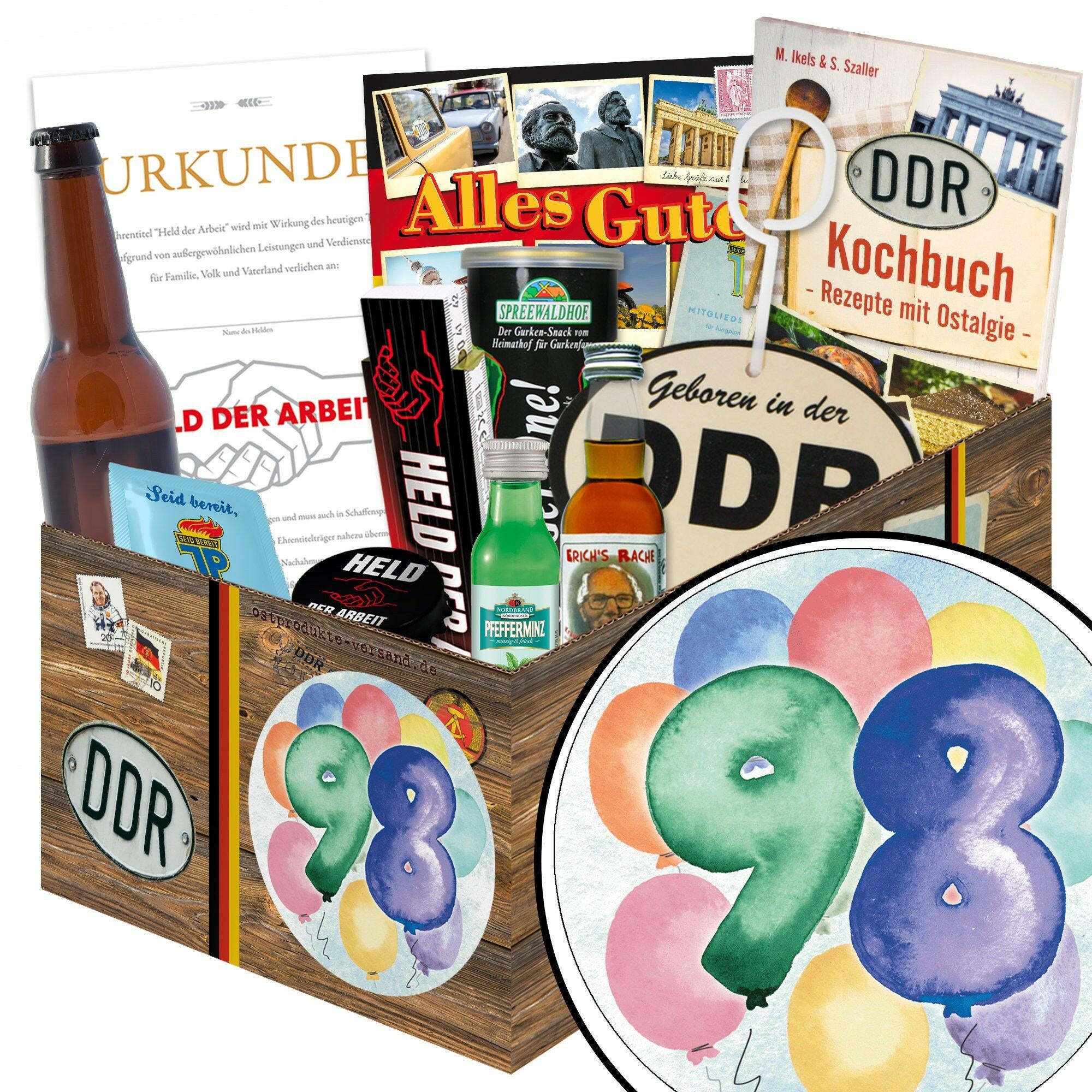 Zahl 98 - Geschenkset Ostpaket "Männer Box" - Ossiladen I Ostprodukte Versand