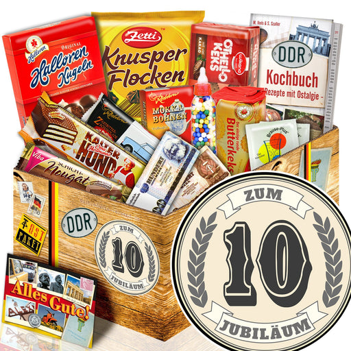 Zum 10 Jubiläum - Süßigkeiten Set DDR L - Ossiladen I Ostprodukte Versand