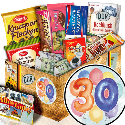 Zum 30. Geburtstag - Geschenkset Ostpaket "Schokoladenbox M" - Ossiladen I Ostprodukte Versand