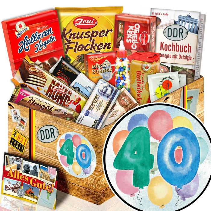 Zum 40. Geburtstag - Süßigkeiten Set DDR L - Ossiladen I Ostprodukte Versand