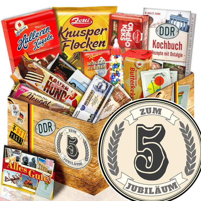 Zum 5 Jubiläum - Süßigkeiten Set DDR L - Ossiladen I Ostprodukte Versand