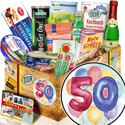 Zum 50. Geburtstag - Spezialitäten Set M - Ossiladen I Ostprodukte Versand