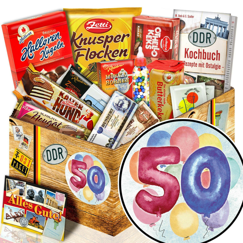 Zum 50. Geburtstag - Süßigkeiten Set DDR L - Ossiladen I Ostprodukte Versand