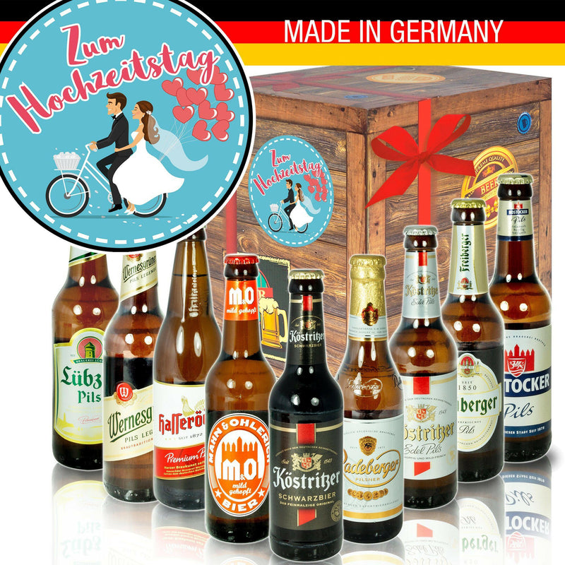 Zum Hochzeitstag - Geschenkbox "Ostbiere" 9er Set - Ossiladen I Ostprodukte Versand