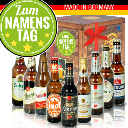 Zum Namenstag - Geschenkbox "Ostbiere" 9er Set - Ossiladen I Ostprodukte Versand