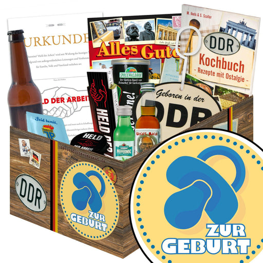 Zur Geburt blau - Geschenkset Ostpaket "Männer Box" - Ossiladen I Ostprodukte Versand