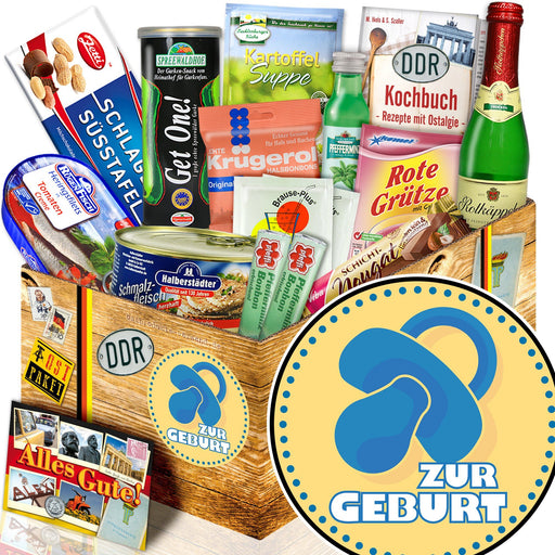 Zur Geburt blau - Spezialitäten Set M - Ossiladen I Ostprodukte Versand