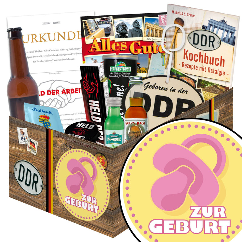 Zur Geburt rosa - Geschenkset Ostpaket "Männer Box" - Ossiladen I Ostprodukte Versand