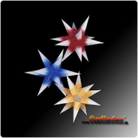 Zwickauer Adventssterne - 3er-Set Rot/Gelb/Blau, 16cm